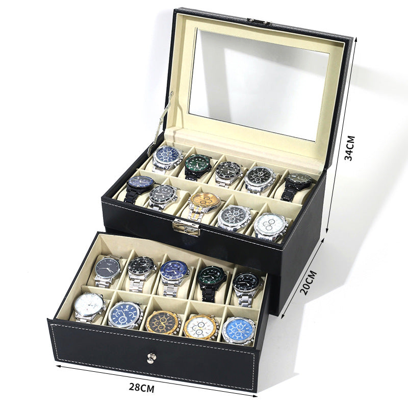 Uhrenetui schwarz 2-20 Plätze