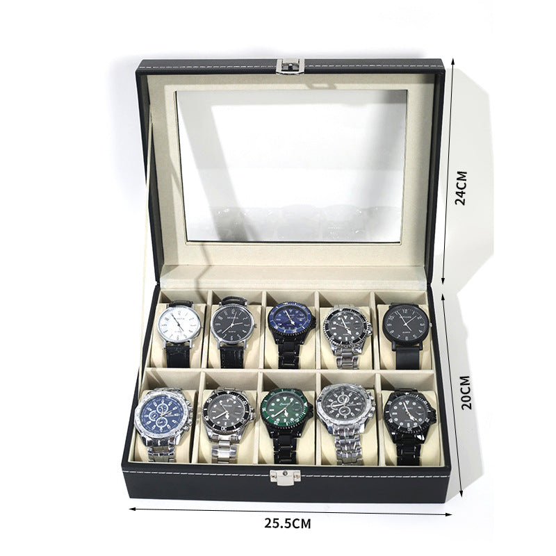 Uhrenetui schwarz 2-20 Plätze